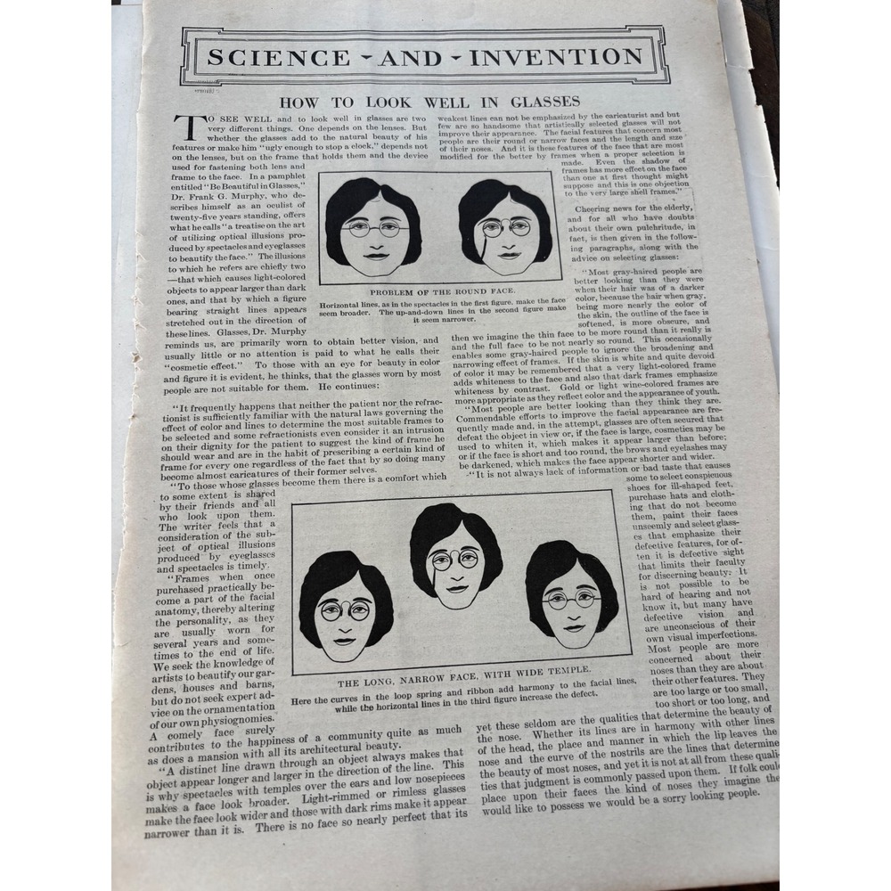 Vintage Fashion Article Look Well in Glasses Ephemera Art Eyewear Optometry